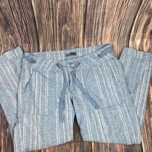 Prana Blue Striped Capris